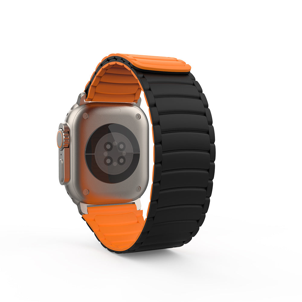 Apple Watch Ultra 49mm Zore KRD-122 Silikon Kordon Strap Kayış Kahverengi-Krem