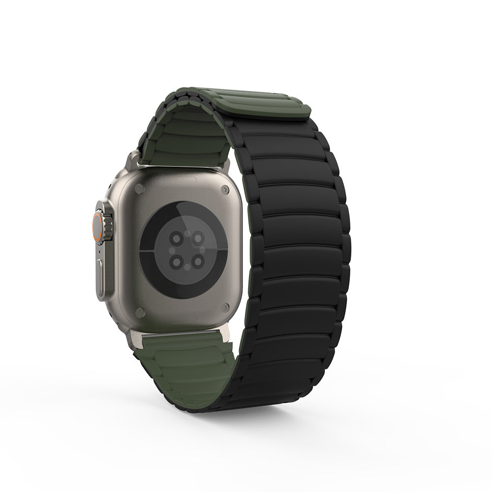 Apple Watch Ultra 49mm Zore KRD-122 Silikon Kordon Strap Kayış Kahverengi-Krem