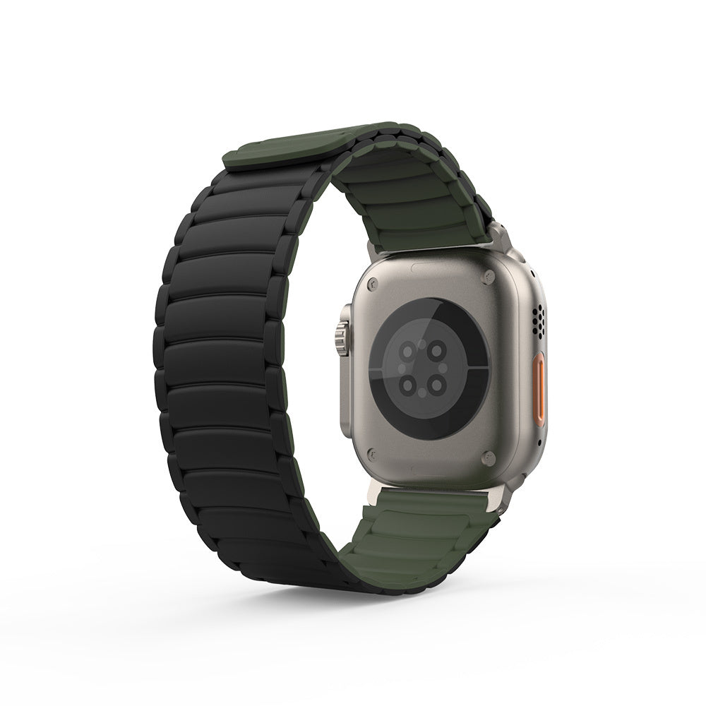 Apple Watch Ultra 49mm Zore KRD-122 Silikon Kordon Strap Kayış Kahverengi-Krem