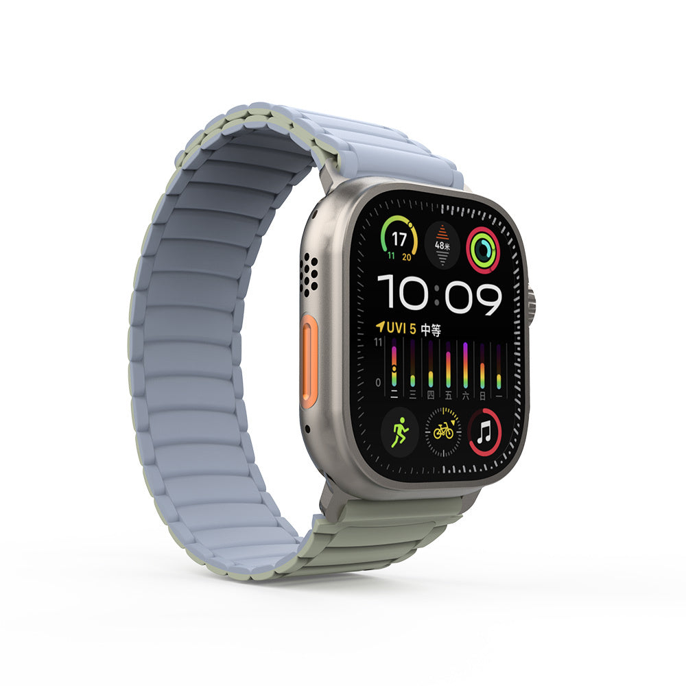 Apple Watch Ultra 49mm Zore KRD-122 Silikon Kordon Strap Kayış Kahverengi-Krem