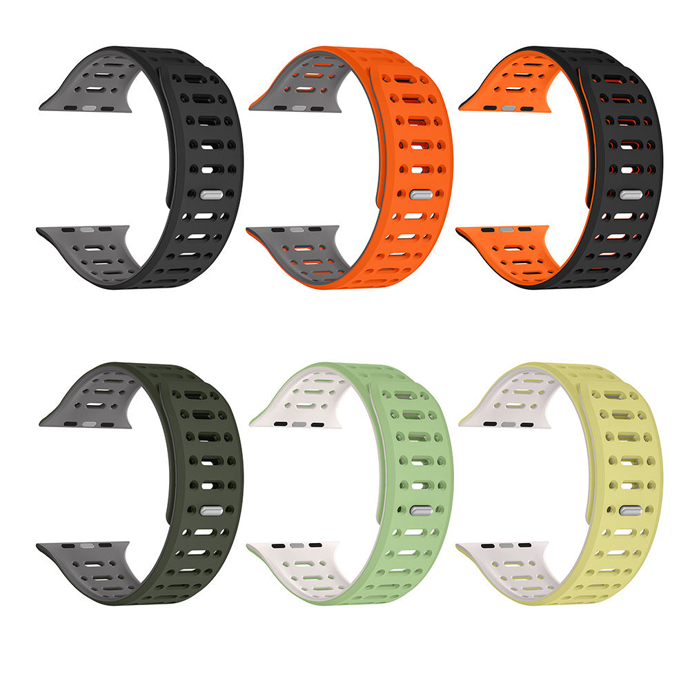 Apple Watch Ultra 49mm Zore KRD-124 Silikon Kordon Strap Kayış Siyah-Turuncu
