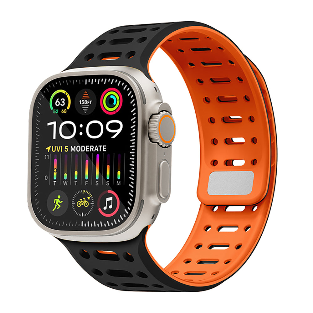 Apple Watch Ultra 49mm Zore KRD-124 Silikon Kordon Strap Kayış Koyu Yeşil-Gri