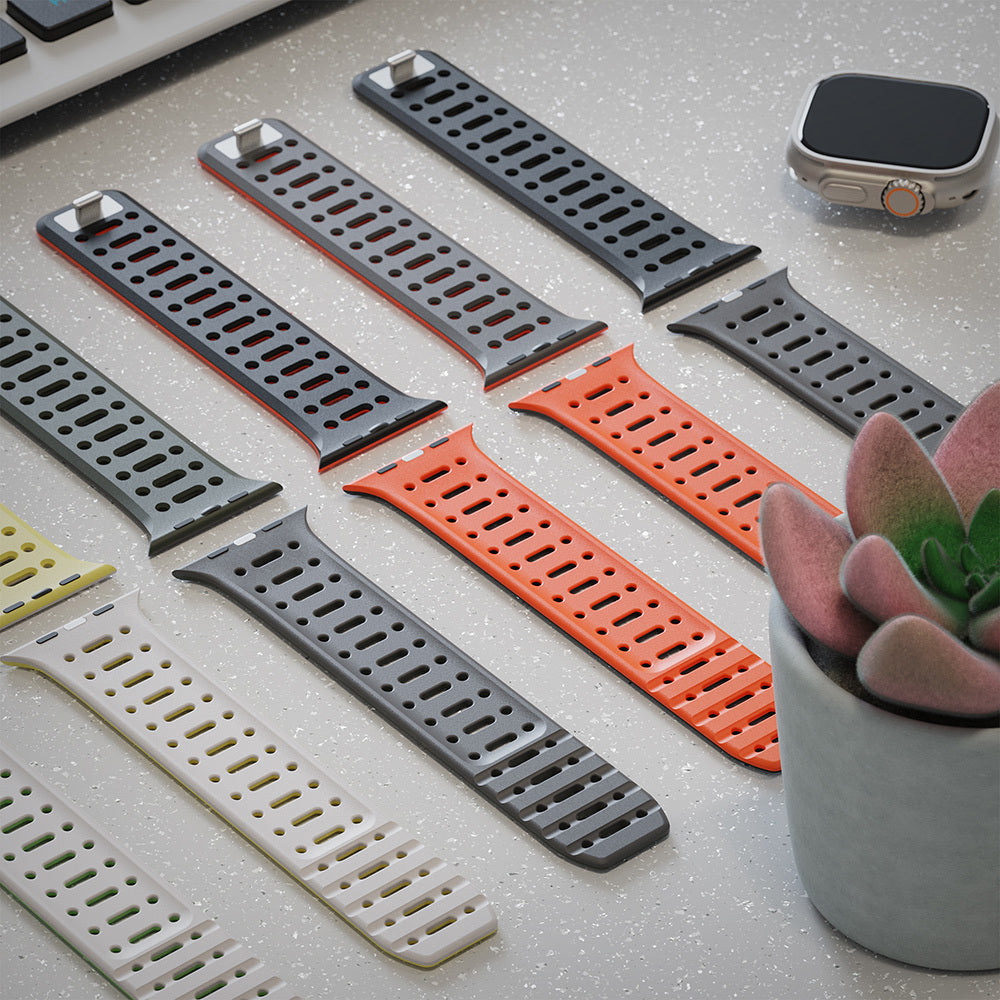 Apple Watch Ultra 49mm Zore KRD-124 Silikon Kordon Strap Kayış Açık Yeşil-Starlight