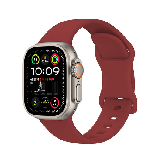 Apple Watch Ultra 49mm Zore KRD-131 Silikon Kordon Strap Kayış Koyu Kırmızı