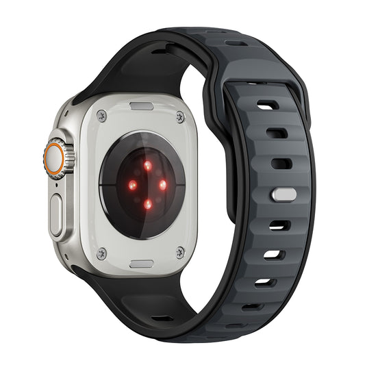 Apple Watch Ultra 49mm Zore KRD-135 Silikon Kordon Strap Kayış Midnight Blue-Siyah