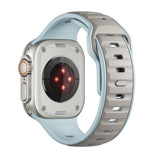 Apple Watch Ultra 49mm Zore KRD-135 Silikon Kordon Strap Kayış Açık Mavi-Gri