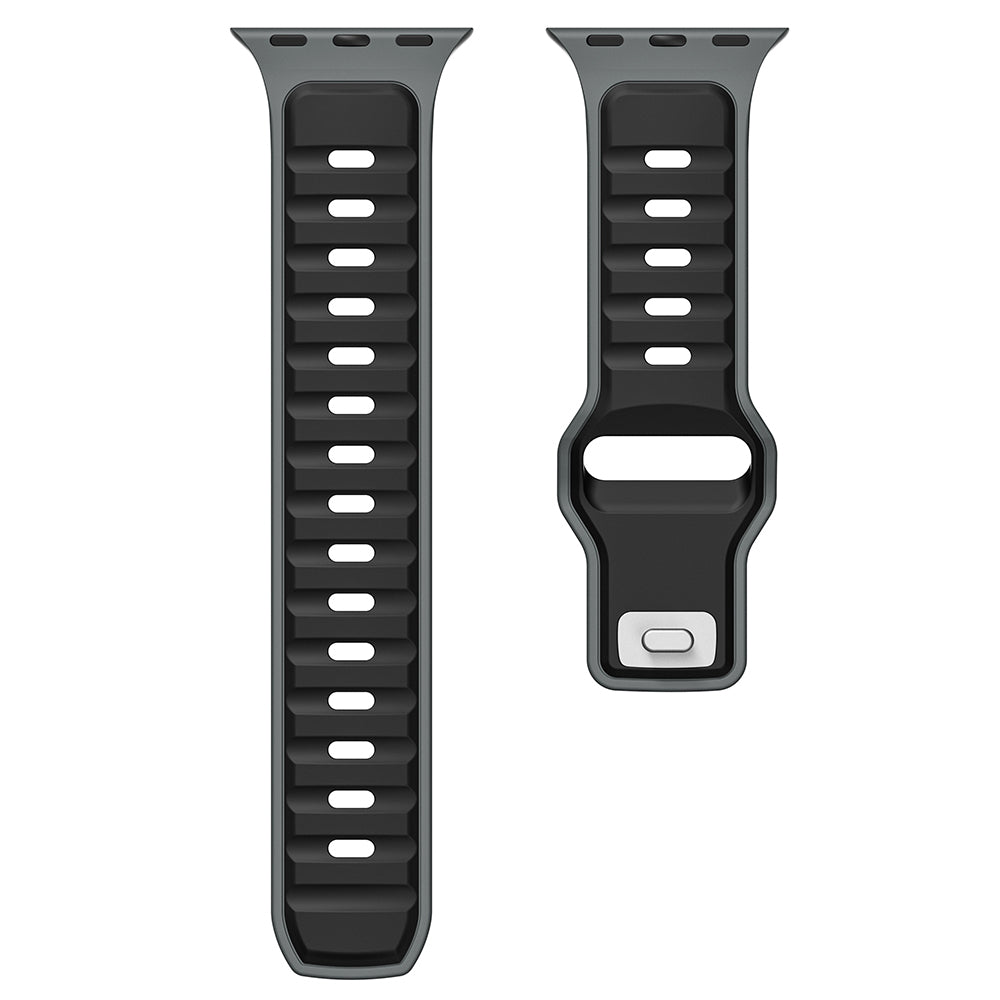 Apple Watch Ultra 49mm Zore KRD-135 Silikon Kordon Strap Kayış Gri-Turuncu