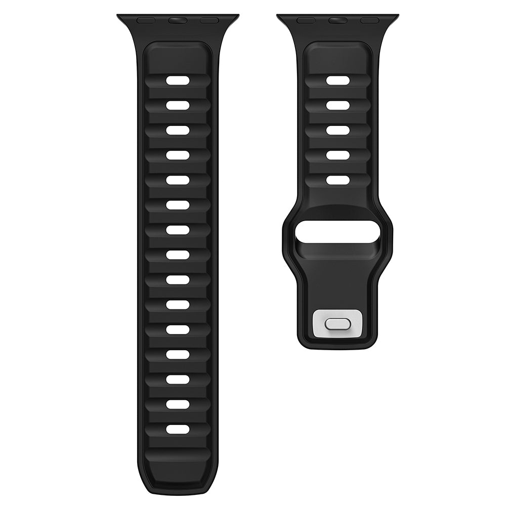 Apple Watch Ultra 49mm Zore KRD-135 Silikon Kordon Strap Kayış Gri-Siyah