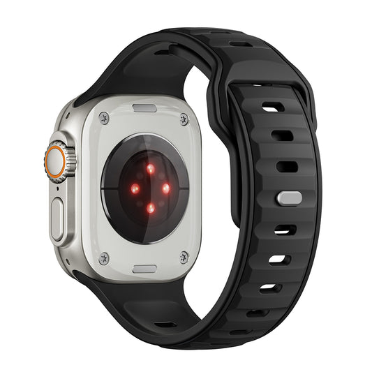 Apple Watch Ultra 49mm Zore KRD-135 Silikon Kordon Strap Kayış Siyah