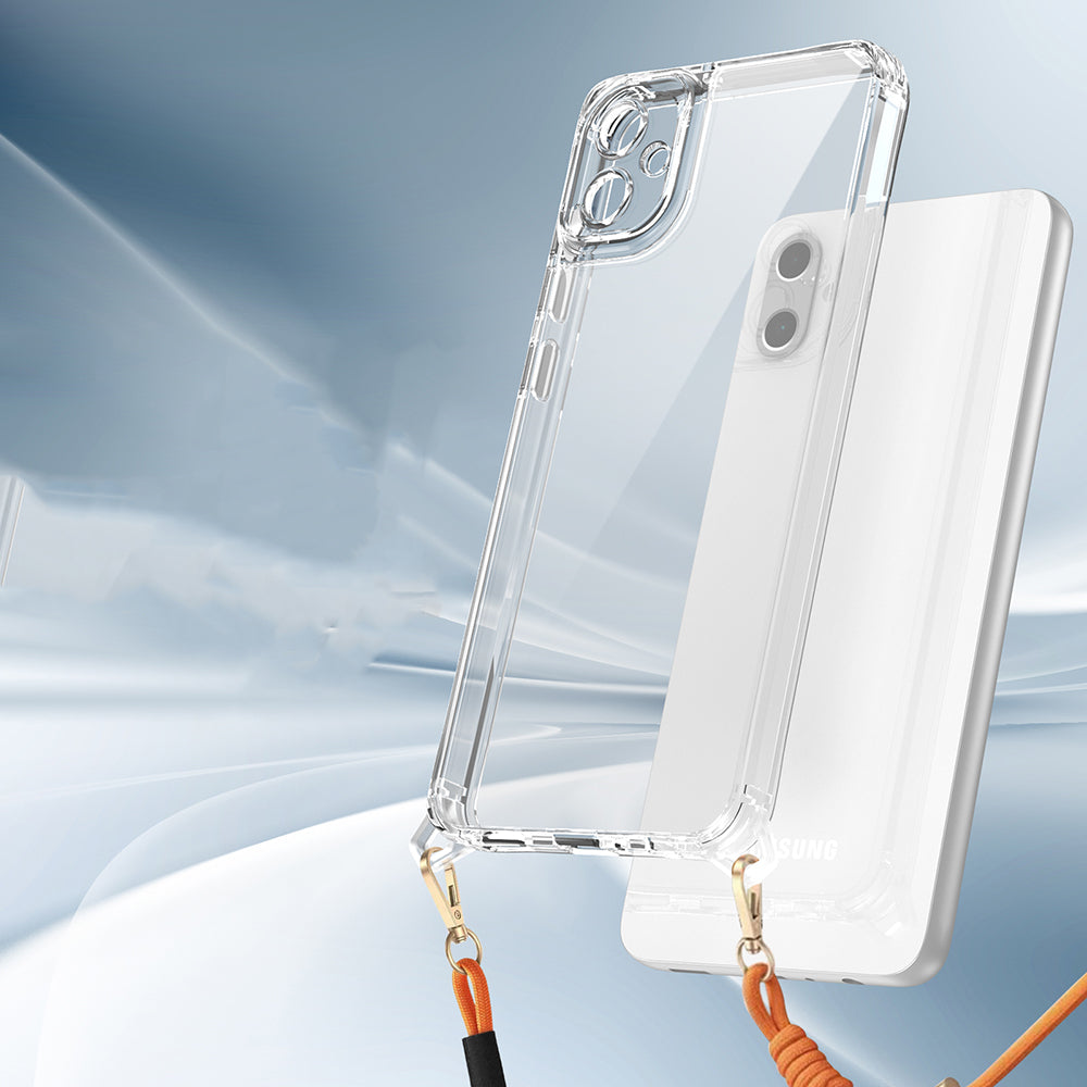 Galaxy A06 Kılıf Airbagli Takılabilir Askı Aparatlı Zore Snap Silikon Kapak Şeffaf