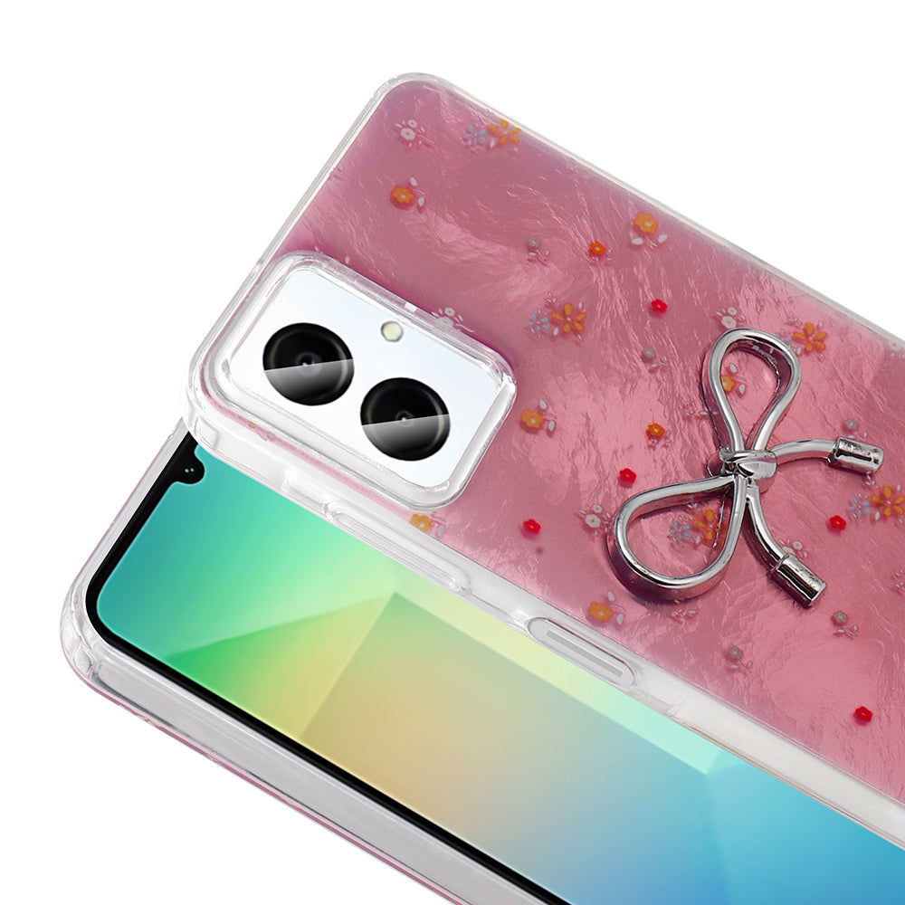 Galaxy A06 Kılıf Kamera Korumalı Figürlü Zore Ponti Silikon Kapak Açık Pembe