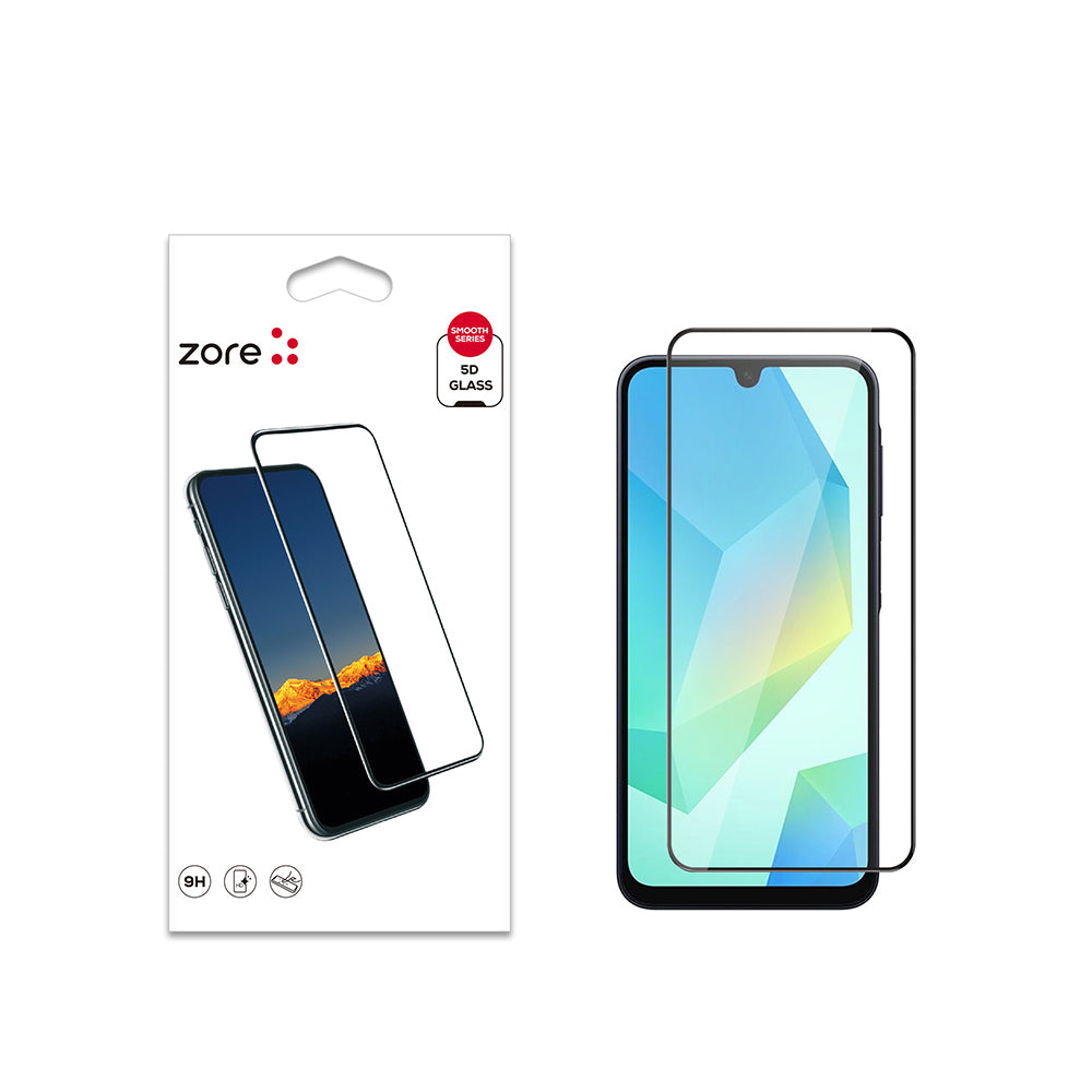 Galaxy A16 Zore Kenarları Kırılmaya Dayanıklı Cam Ekran Koruyucu Siyah