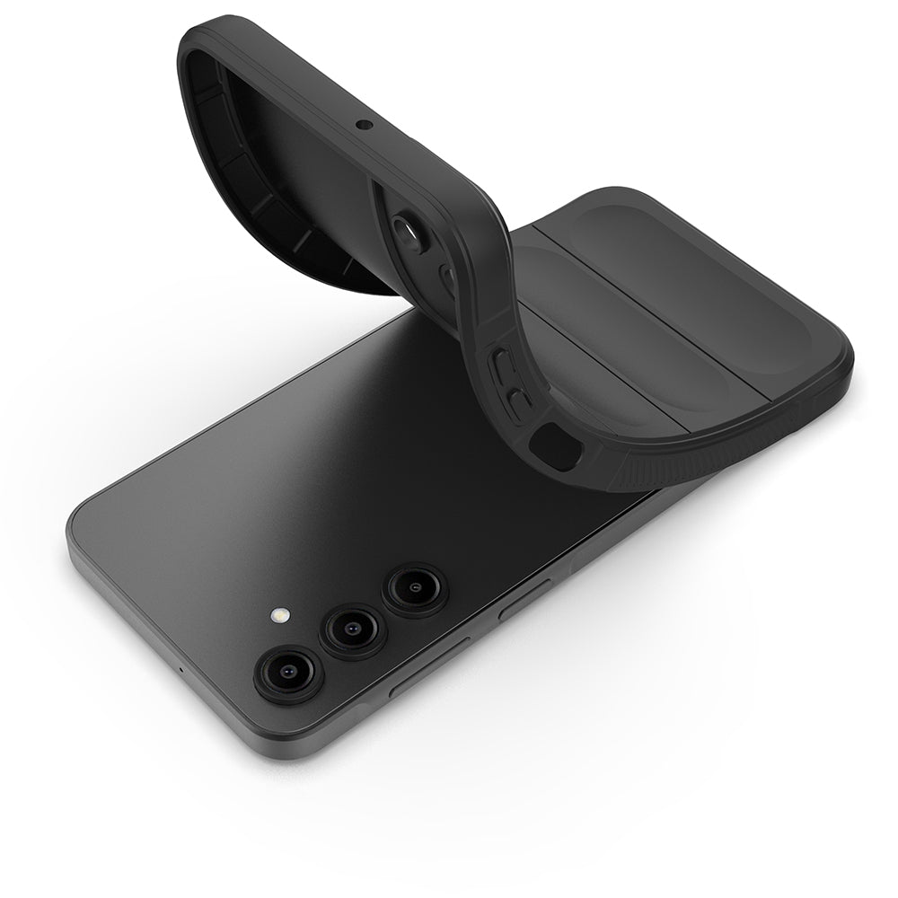 Galaxy A17 Kılıf Esnek TPU Oyuklu Arka Yüzey Tasarımlı Zore Etnik Silikon Kapak Siyah