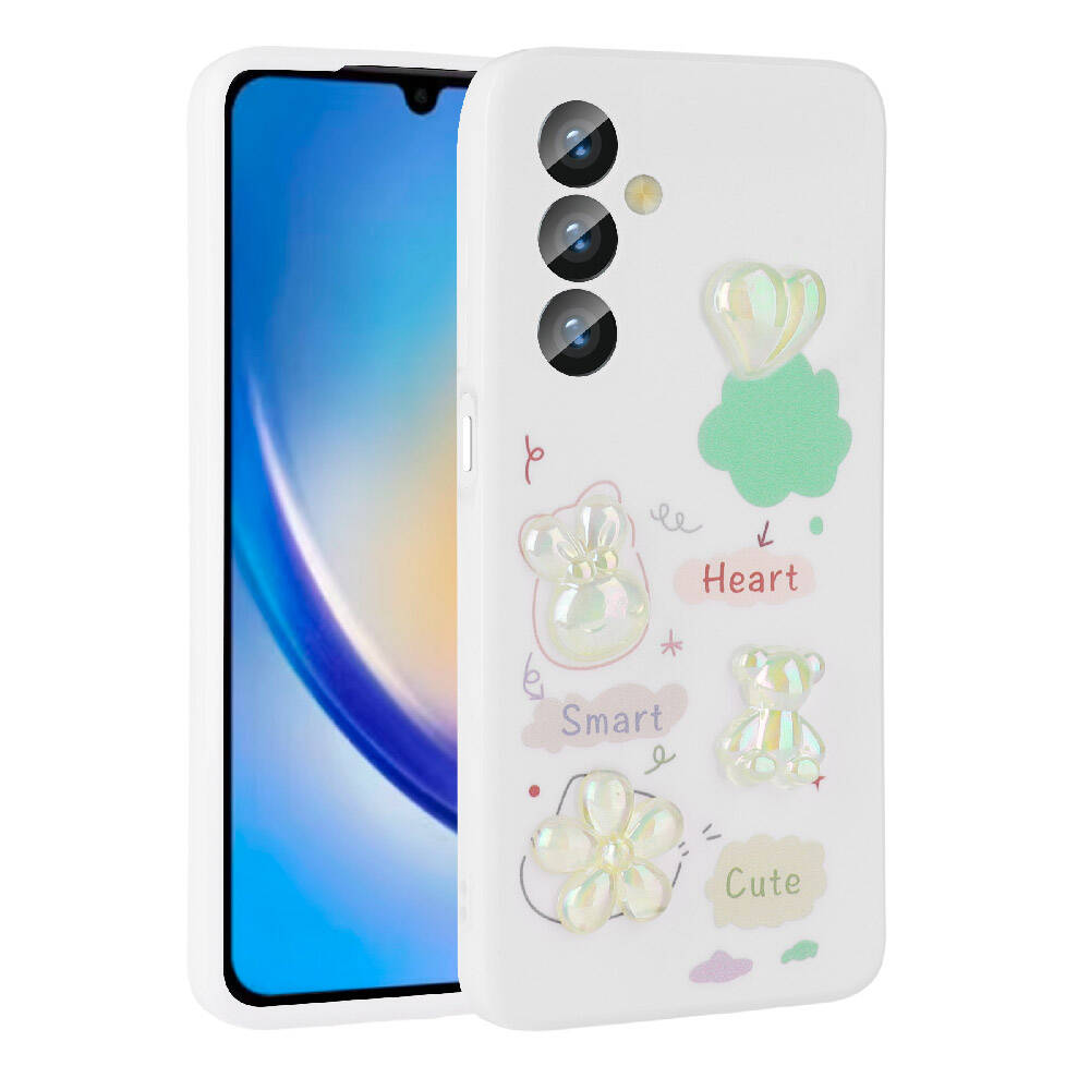 Galaxy A23 4G Kılıf Kabartma Figürlü Parlak Zore Toys Silikon Kapak Açık Yeşil