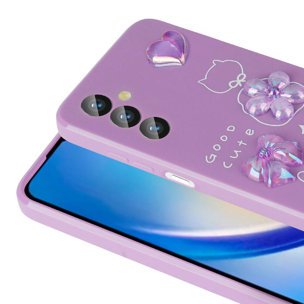 Galaxy A24 Kılıf Kabartma Figürlü Parlak Zore Toys Silikon Kapak Açık Yeşil