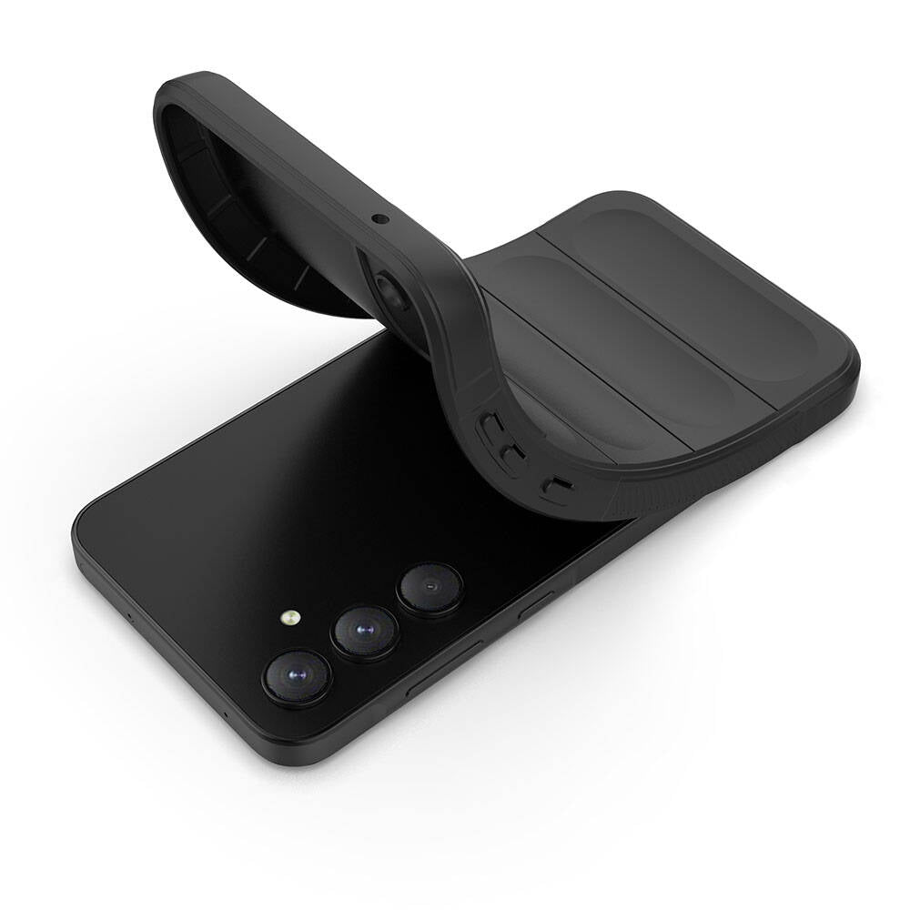 Galaxy A35 Kılıf Esnek TPU Oyuklu Arka Yüzey Tasarımlı Zore Etnik Silikon Kapak Koyu Yeşil