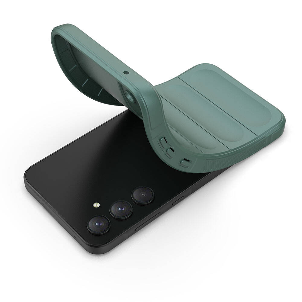 Galaxy A35 Kılıf Esnek TPU Oyuklu Arka Yüzey Tasarımlı Zore Etnik Silikon Kapak Siyah