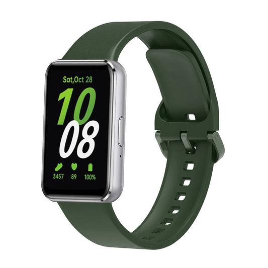 Galaxy Fit 3 Silikon Kordon Zore KRD-110 Strap Kayış Koyu Yeşil