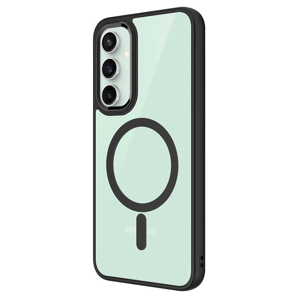 Galaxy S23 FE Kılıf Wireless Şarj Özellikli Zore Krom M-safe Silikon Kapak Mavi