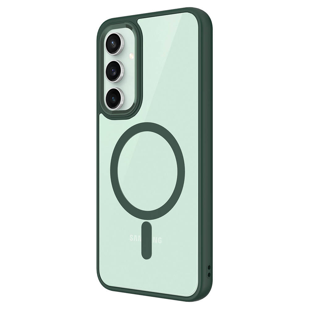 Galaxy S23 FE Kılıf Wireless Şarj Özellikli Zore Krom M-safe Silikon Kapak Siyah