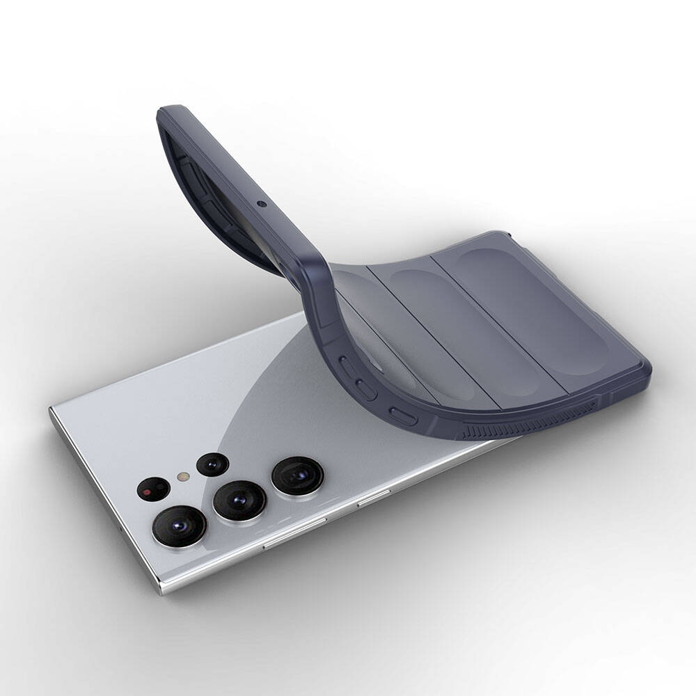 Galaxy S23 Ultra Kılıf Esnek TPU Oyuklu Arka Yüzey Tasarımlı Zore Etnik Silikon Kapak Lacivert