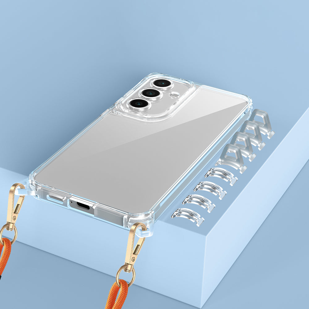 Galaxy S24 FE Kılıf Airbagli Takılabilir Askı Aparatlı Zore Snap Silikon Kapak Şeffaf