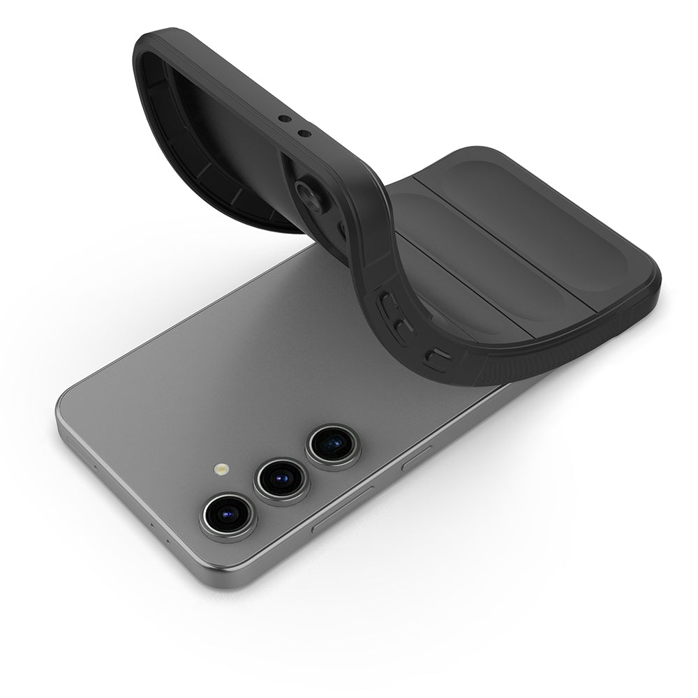 Galaxy S24 FE Kılıf Esnek TPU Oyuklu Arka Yüzey Tasarımlı Zore Etnik Silikon Kapak Lacivert