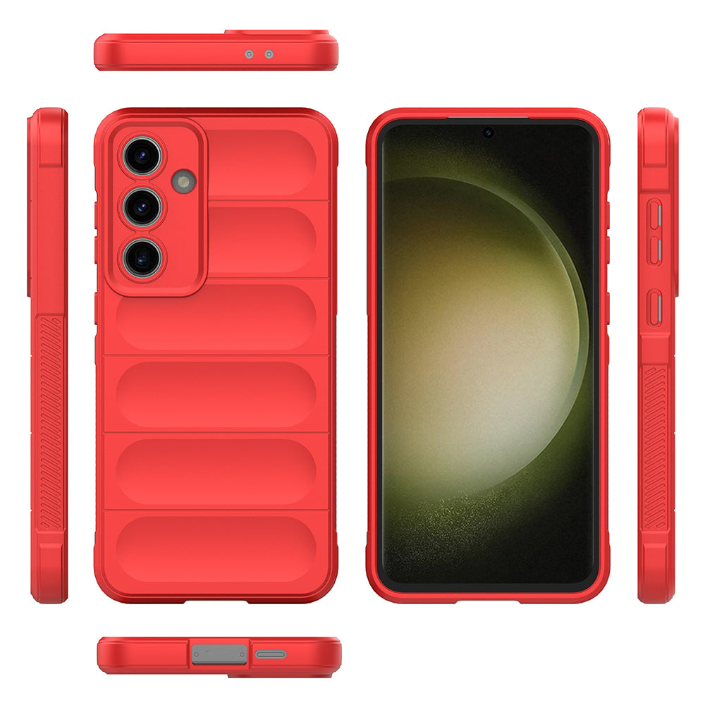 Galaxy S24 FE Kılıf Esnek TPU Oyuklu Arka Yüzey Tasarımlı Zore Etnik Silikon Kapak Koyu Yeşil