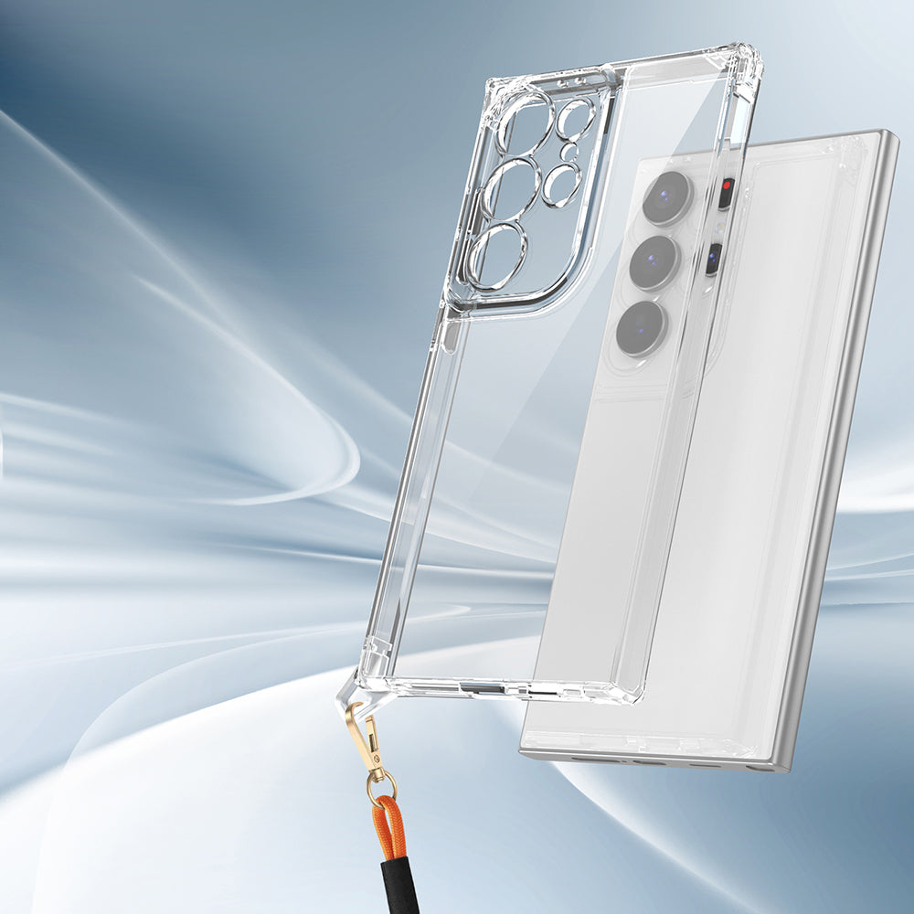 Galaxy S24 Ultra Kılıf Airbagli Takılabilir Askı Aparatlı Zore Snap Silikon Kapak Şeffaf