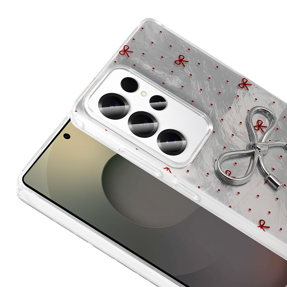 Galaxy S24 Ultra Kılıf Kamera Korumalı Figürlü Zore Ponti Silikon Kapak Açık Pembe