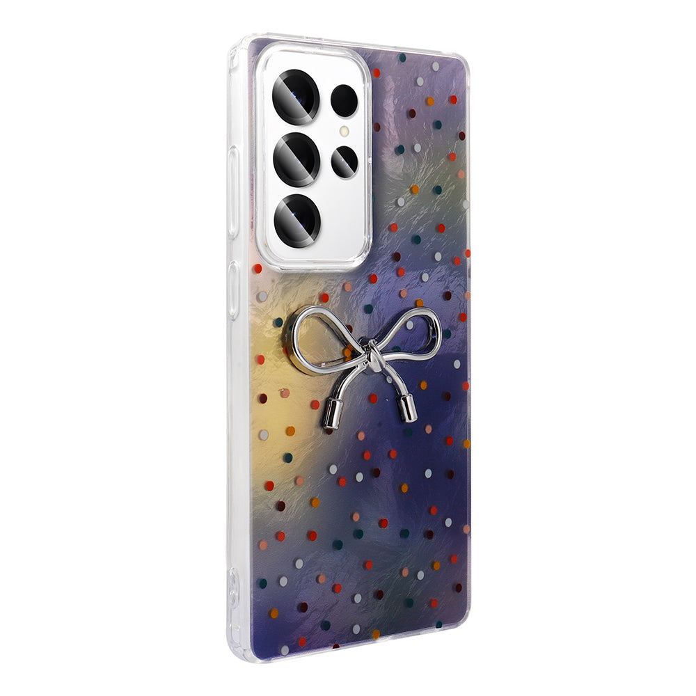 Galaxy S24 Ultra Kılıf Kamera Korumalı Figürlü Zore Ponti Silikon Kapak Lila