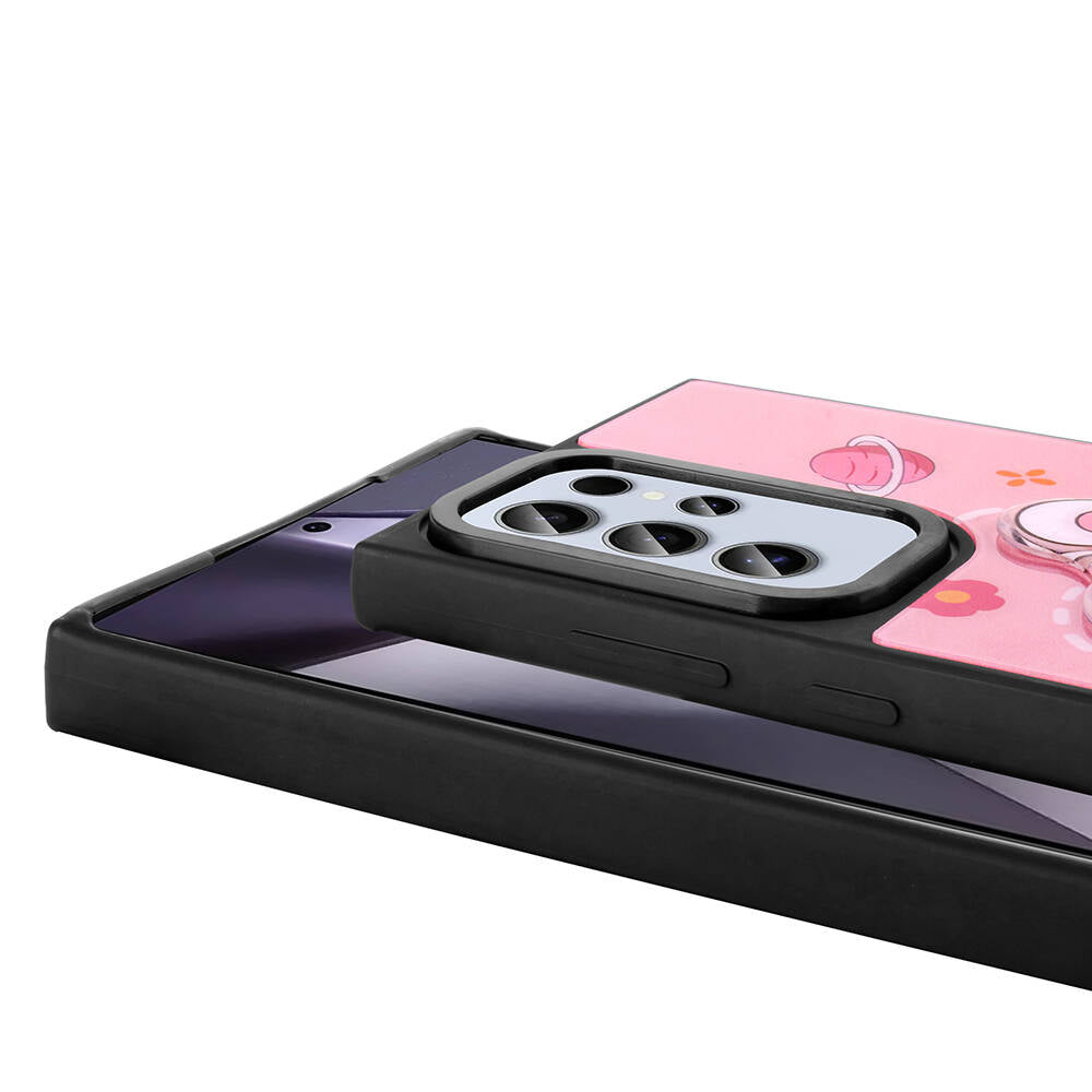 Galaxy S24 Ultra Kılıf Parlayan Kabartmalı İkonik Figürlü Zore Amas Silikon Kapak Beyaz