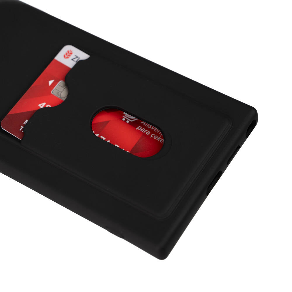 Galaxy S24 Ultra Kılıf Zore Dora Kartlıklı Silikon Kapak Siyah