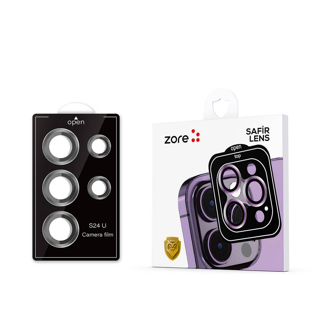 Galaxy S24 Ultra Zore Kamera Lens Koruyucu Cam Filmi Titanyum