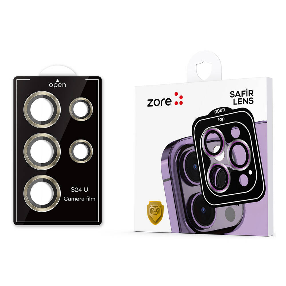 Galaxy S24 Ultra Zore Kamera Lens Koruyucu Cam Filmi Titanyum