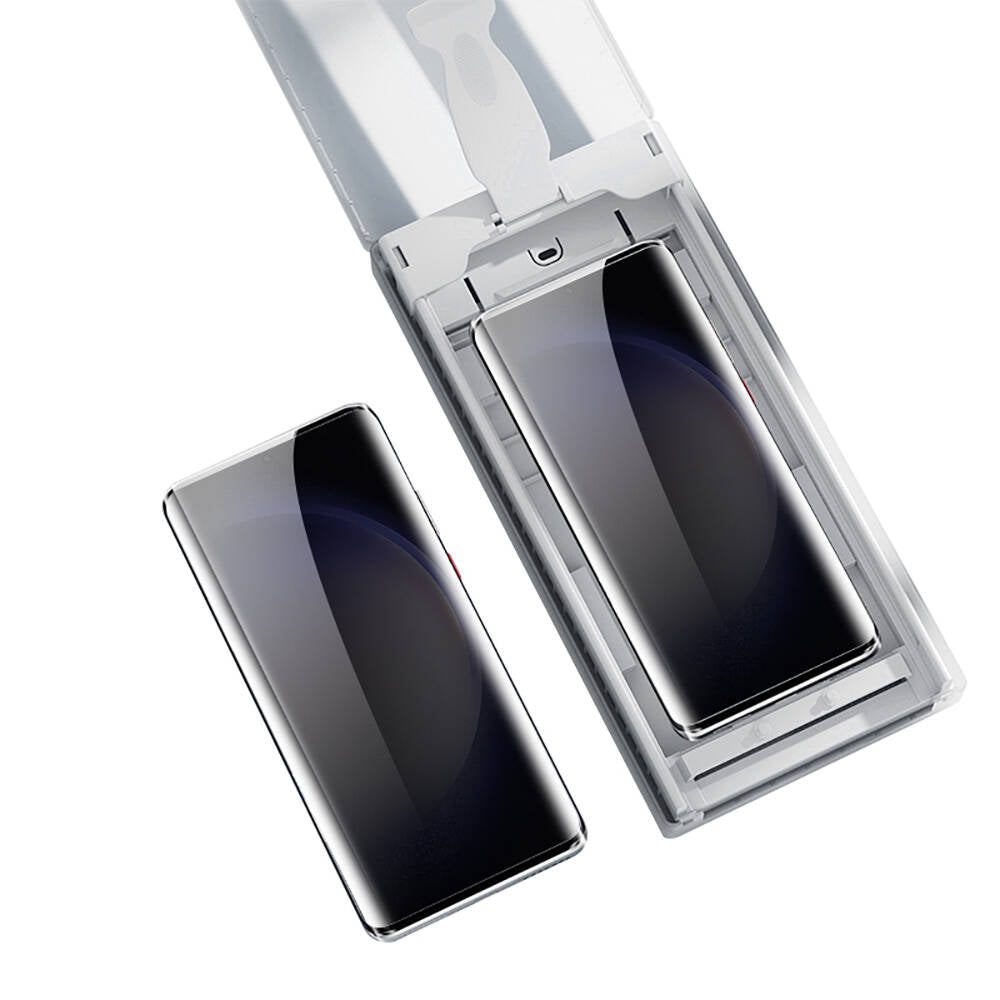 Galaxy S24 Ultra Zore Uygulama Aparatlı 6in1 Easy Body Privacy Ekran Koruyucu Siyah