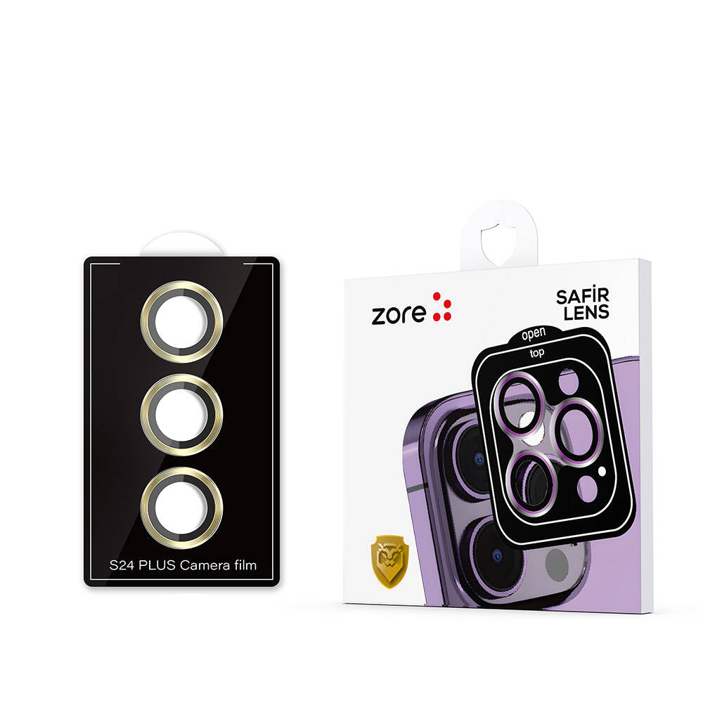 Galaxy S24 Zore Kamera Lens Koruyucu Cam Filmi Gold