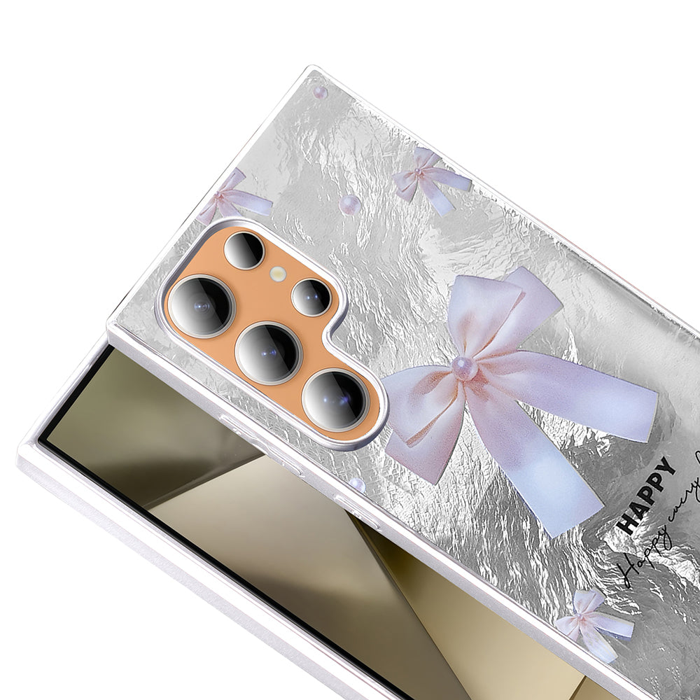 Galaxy S25 Ultra Kılıf Desenli Zore Mep Kapak İncili Fiyonk