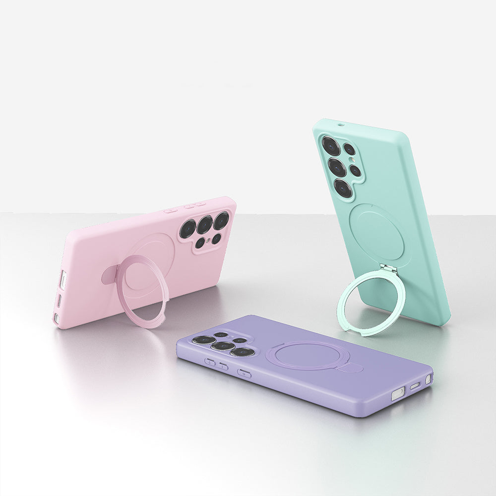 Galaxy S25 Ultra Kılıf M-safe Şarj Özellikli Standlı Zore Samara Kapak Siyah