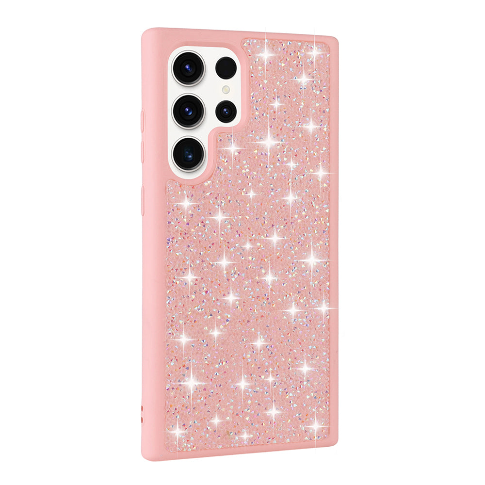Galaxy S25 Ultra Kılıf Parlak Taşlı Tasarım Zore Pırlanta Kapak Pembe