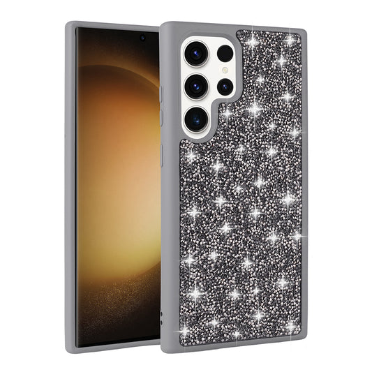 Galaxy S25 Ultra Kılıf Parlak Taşlı Tasarım Zore Pırlanta Kapak Gri