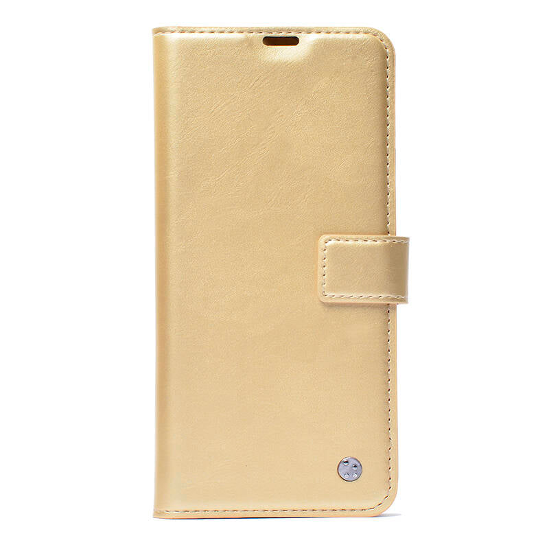 Galaxy S25 Ultra Kılıf Zore Kar Deluxe Kapaklı Kılıf Gold