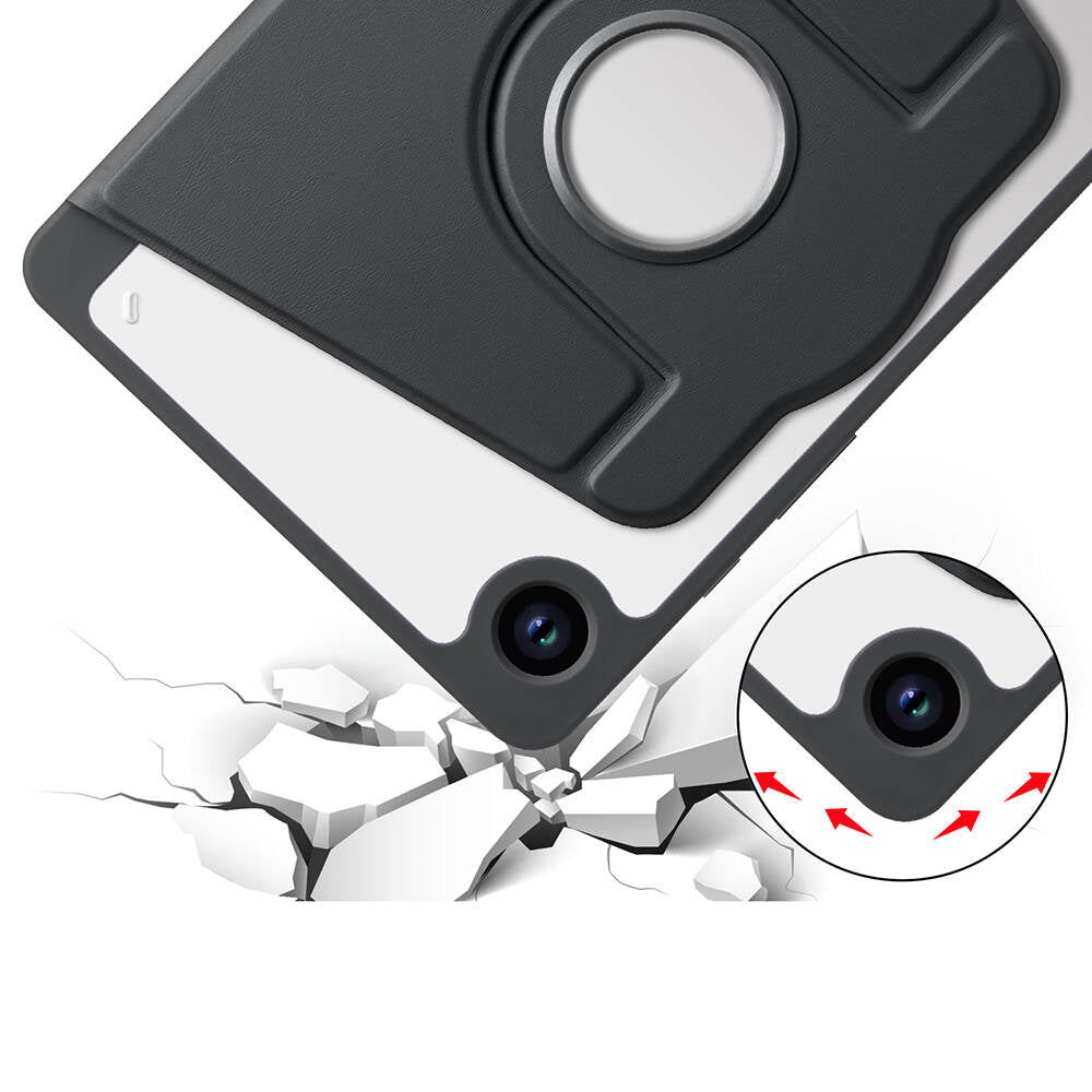 Galaxy Tab A9 Kılıf Zore Termik Kalem Bölmeli Dönebilen Standlı Kılıf Mavi