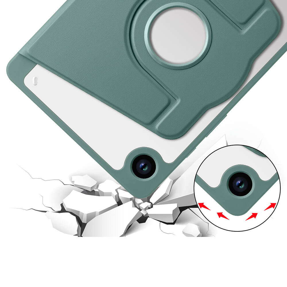 Galaxy Tab A9 Kılıf Zore Termik Kalem Bölmeli Dönebilen Standlı Kılıf Pembe