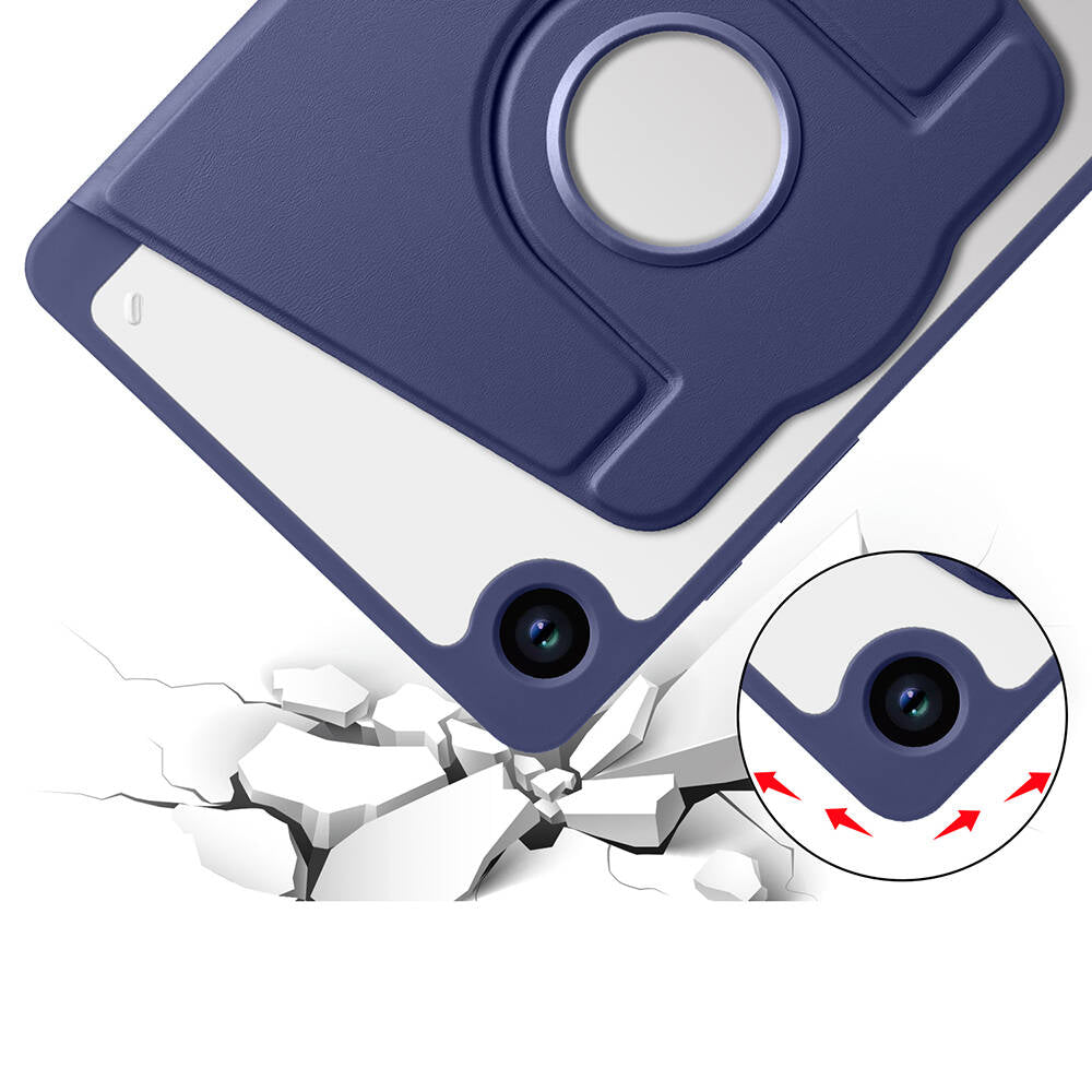 Galaxy Tab A9 Plus Kılıf Zore Termik Kalem Bölmeli Dönebilen Standlı Kılıf Pembe