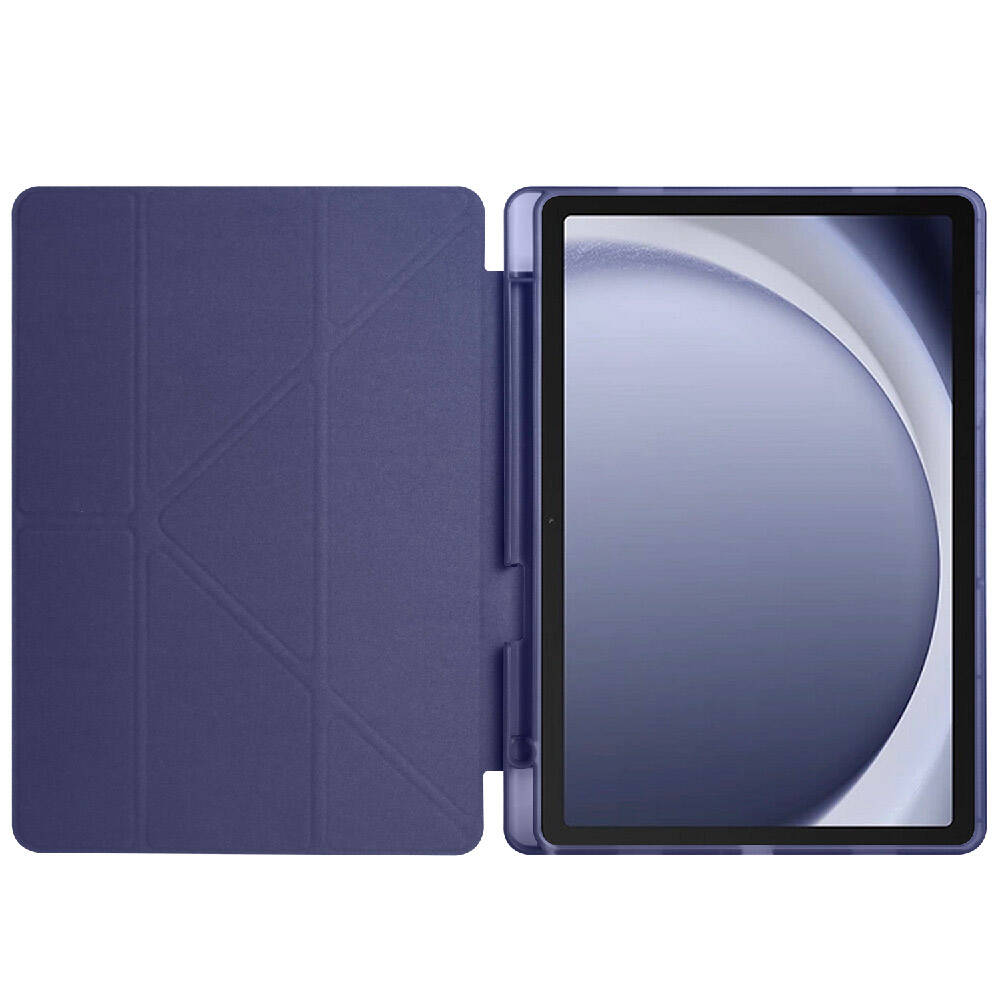 Galaxy Tab A9 Plus Kılıf Zore Tri Folding Kalem Bölmeli Standlı Kılıf Siyah