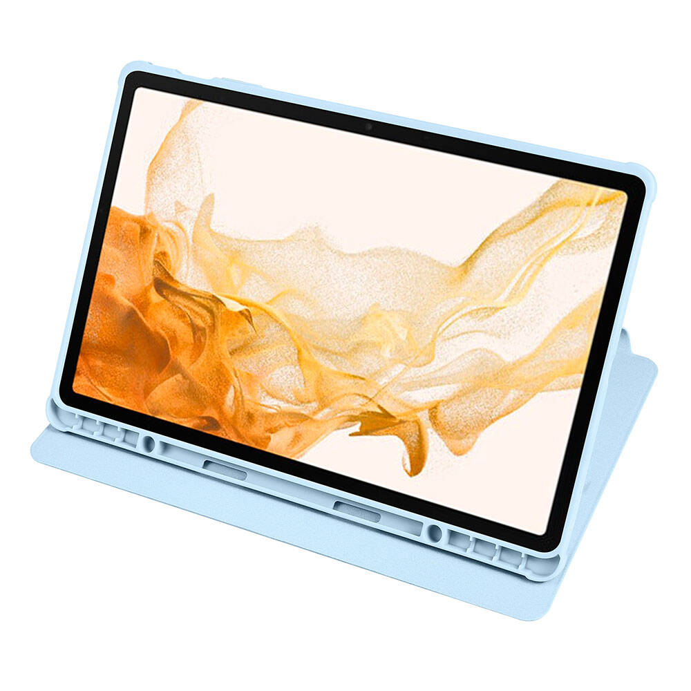 Galaxy Tab S10 Plus Kılıf Zore Termik Kalem Bölmeli Dönebilen Standlı Kılıf Gri