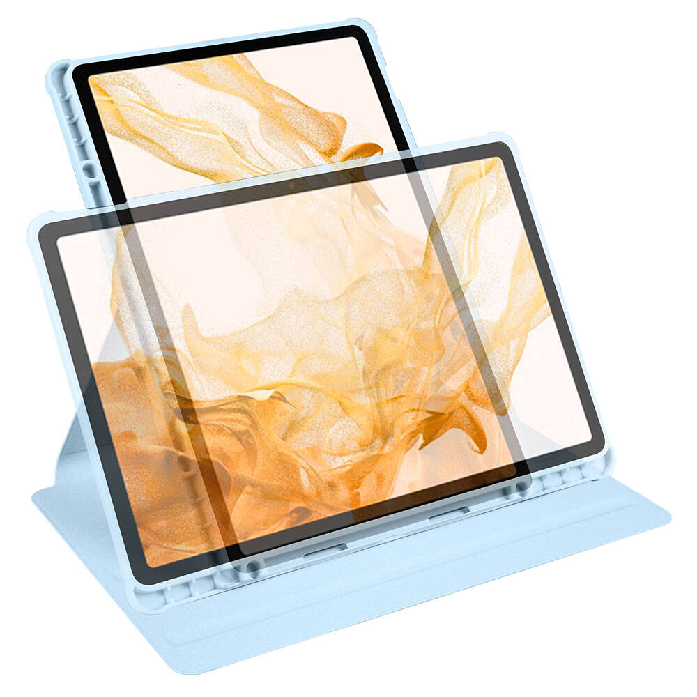 Galaxy Tab S10 Plus Kılıf Zore Termik Kalem Bölmeli Dönebilen Standlı Kılıf Lavendery Gray