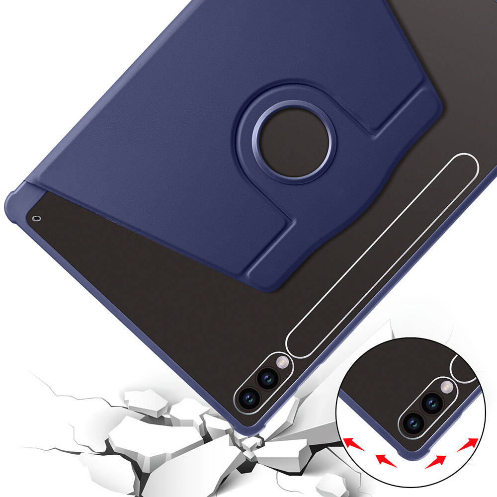 Galaxy Tab S10 Plus Kılıf Zore Termik Kalem Bölmeli Dönebilen Standlı Kılıf Koyu Yeşil