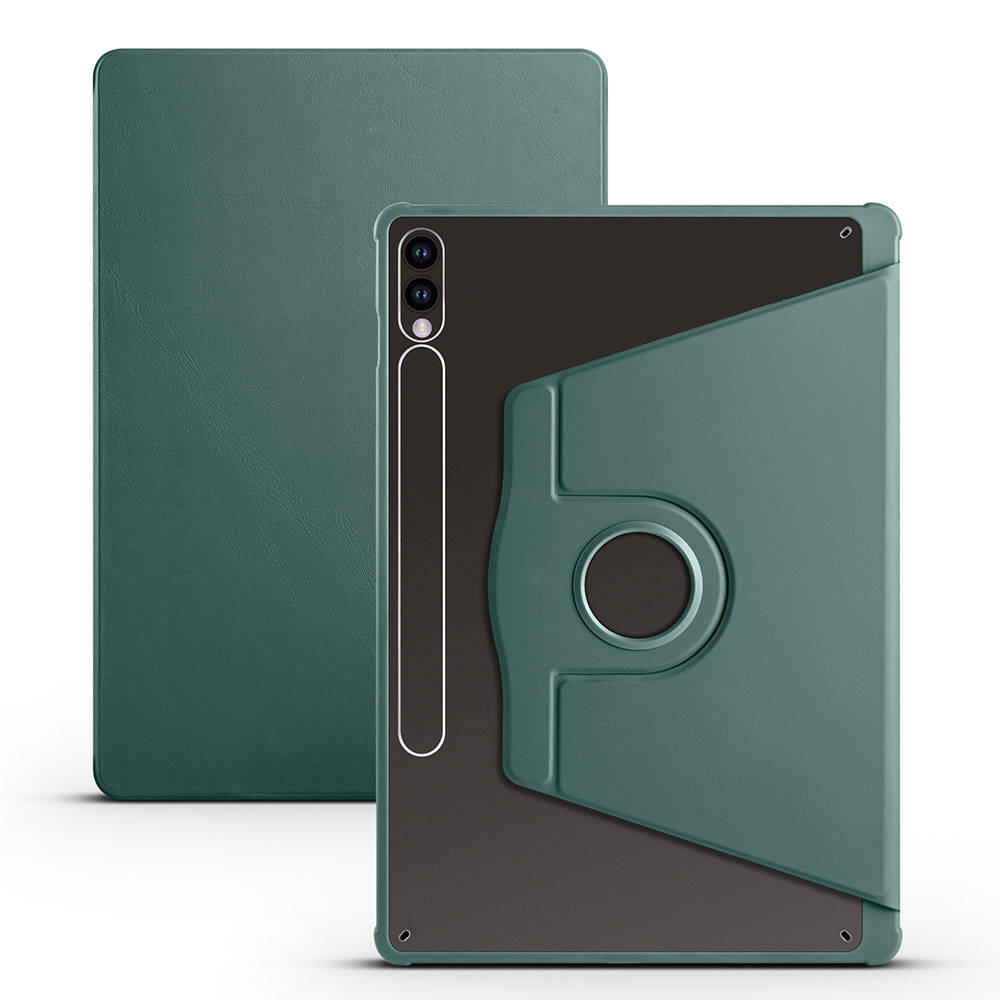 Galaxy Tab S10 Plus Kılıf Zore Termik Kalem Bölmeli Dönebilen Standlı Kılıf Açık Yeşil